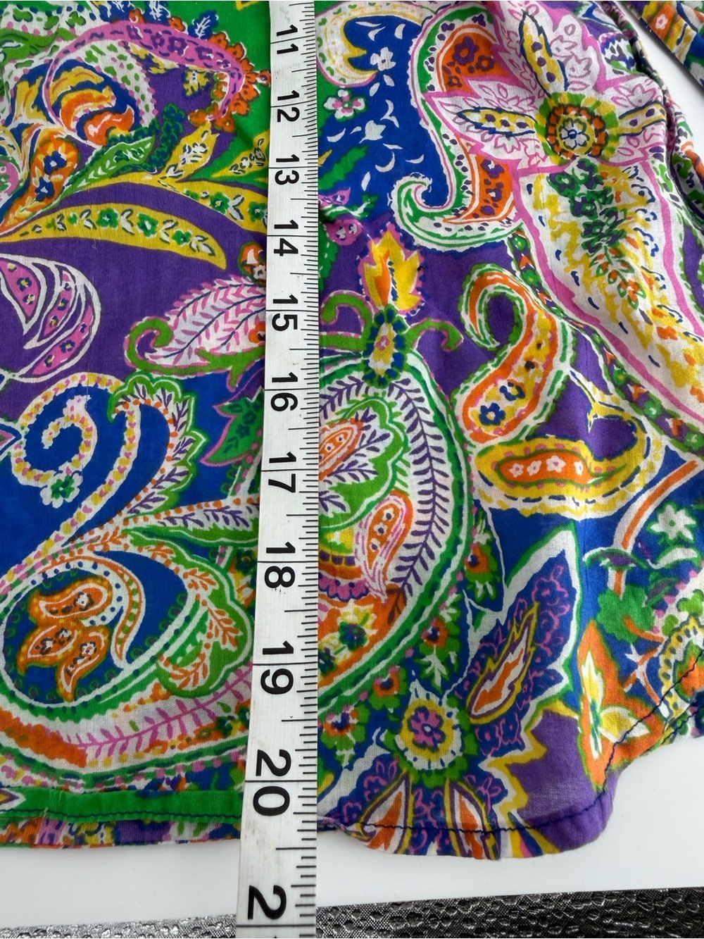 Ralph Lauren Girls Size 5 Paisley Floral Popover Top 100% Cotton Boho Shirt - Picture 4 of 4